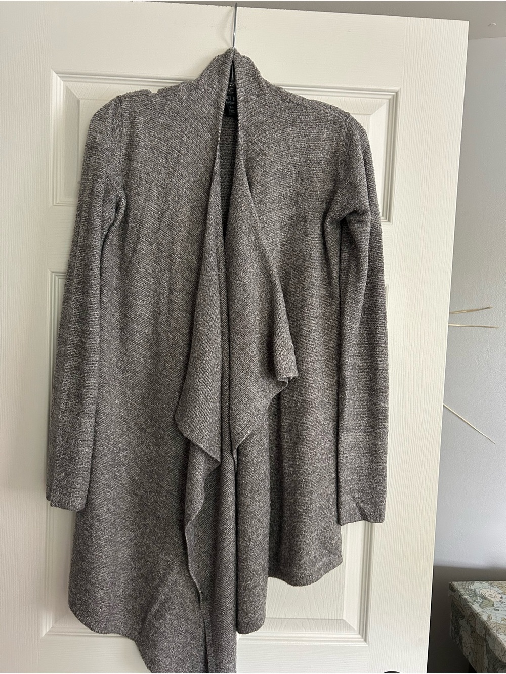 Barefoot Dreams Heather Gray Open-Front Draped Cardigan